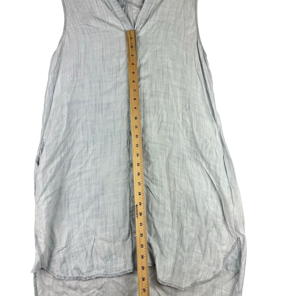 Chelsea & Violet Shirt Dress Women's Large Blue Chambray Button Front Pockets - Picture 6 of 9